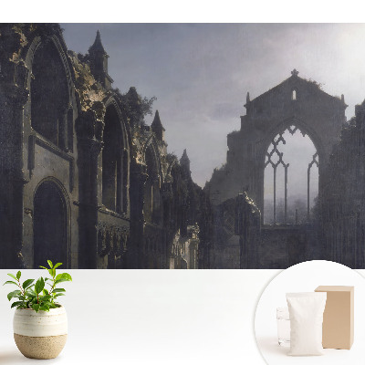 Tapéta Egy építészetileg szimmetrikus gótikus rom