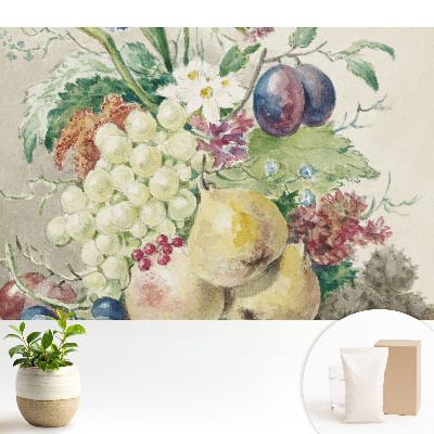 Modern tapéta Csendélet gyümölcsökből és virágokból