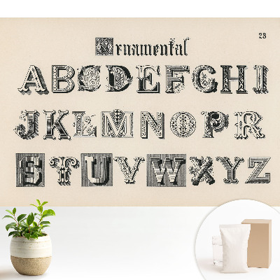 Modern tapéta Dekoratív retro betűk klasszikus stílusban