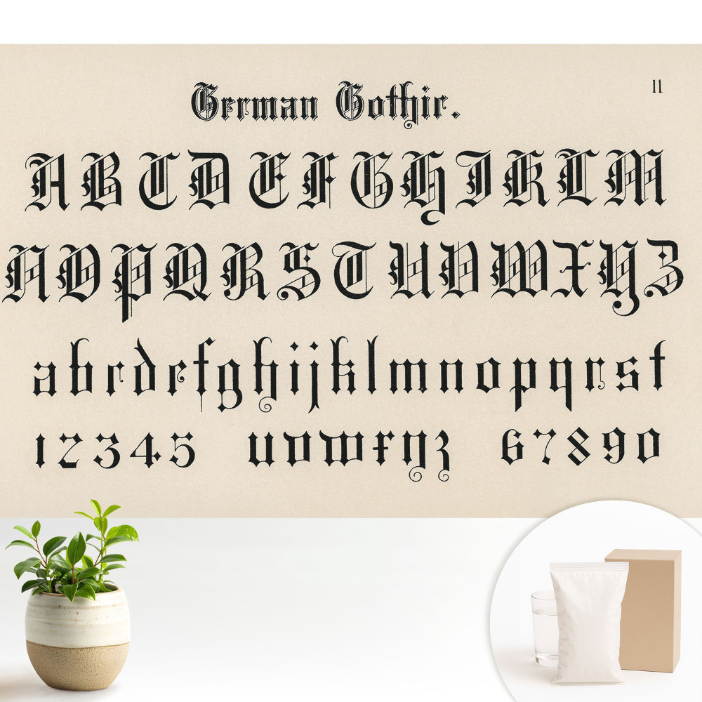 Dekor tapéta Elegáns és dekoratív gótikus ábécé