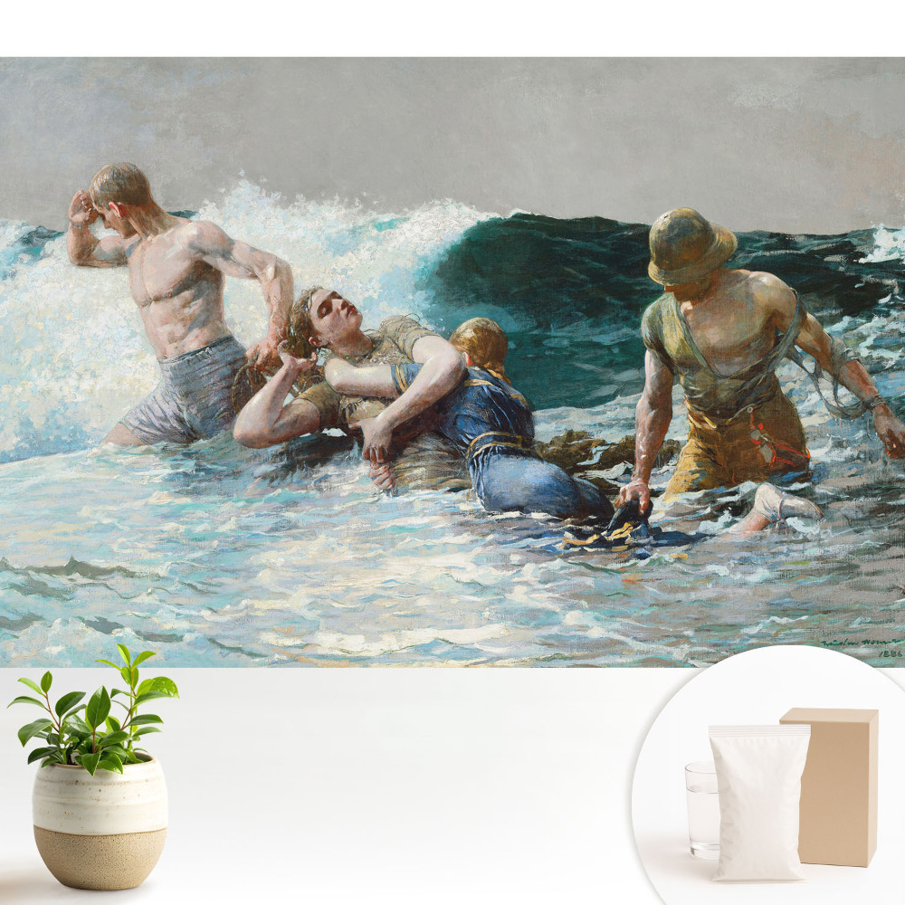 Tapéta Drámai küzdelem a tenger hullámai ellen