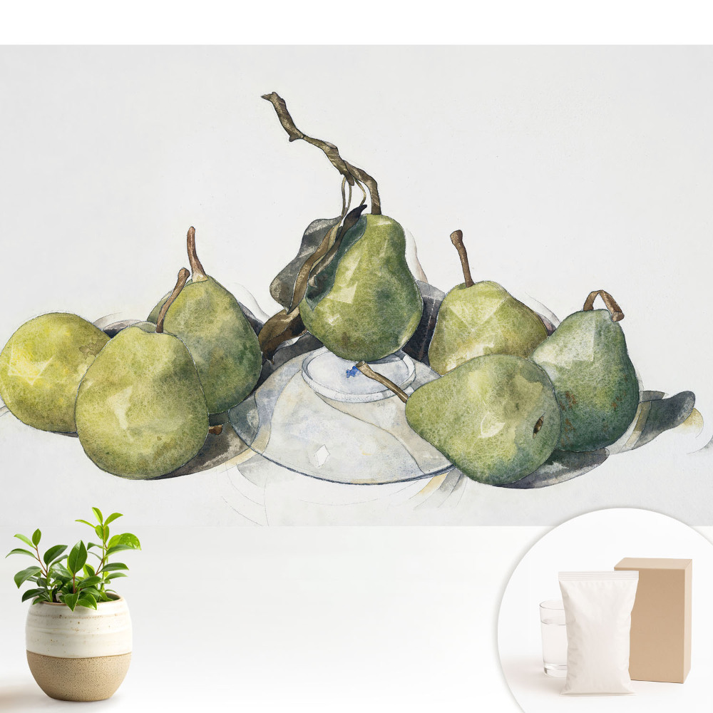 Dekor tapéta Akvarell körte egy tányéron