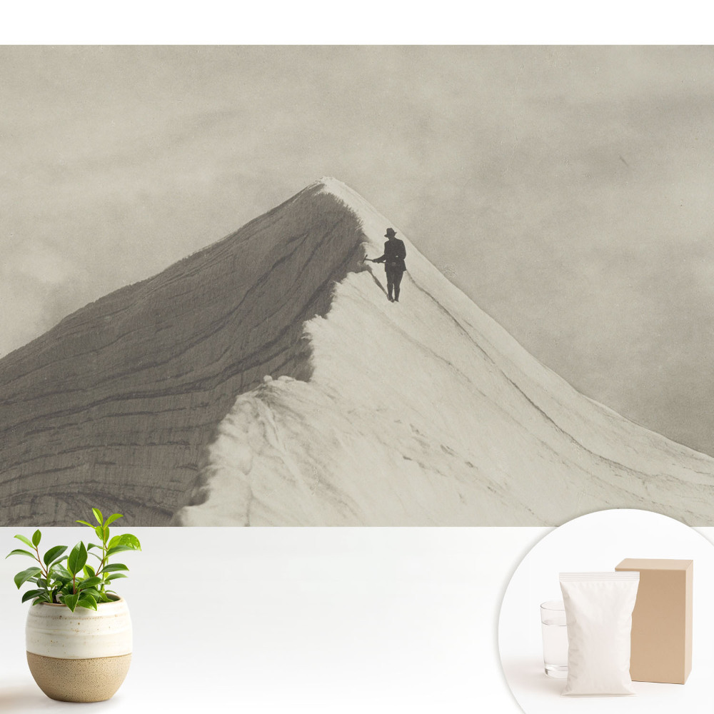 Dekor tapéta Hegycsúcs és magányos hegymászó