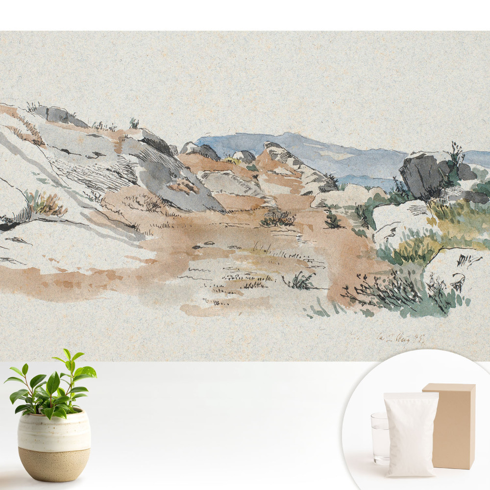 Dekor tapéta Sziklás táj, békés táj, finom színek