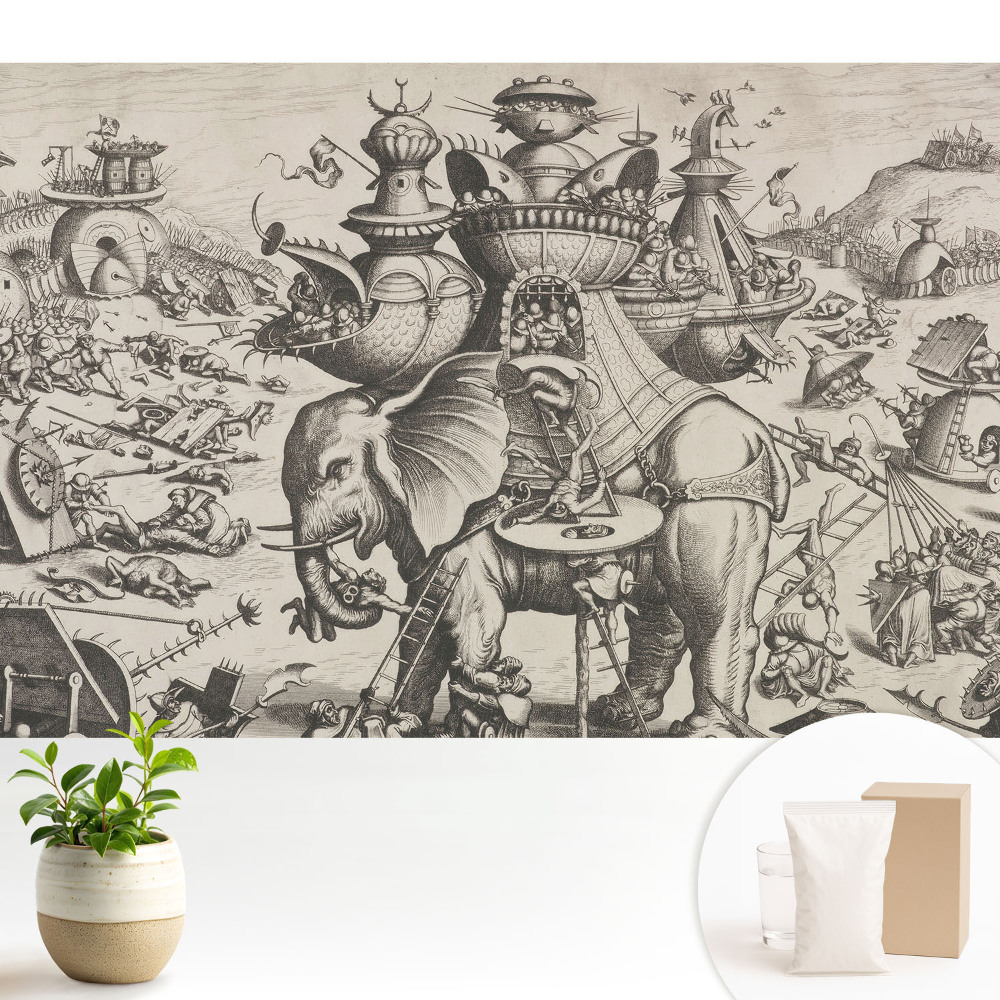 Tapéta Egy szürreális csata, tele részletekkel