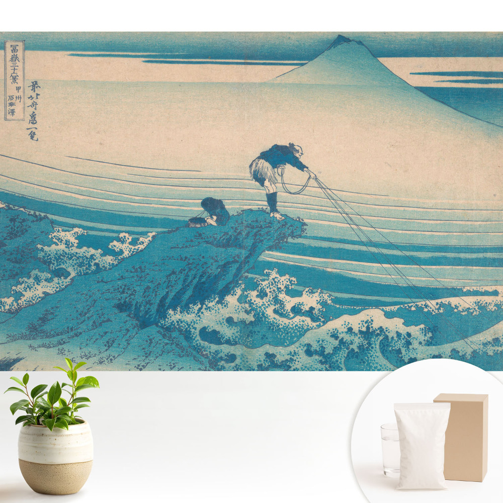 Dekor tapéta Halászok egy heggyel a háttérben.