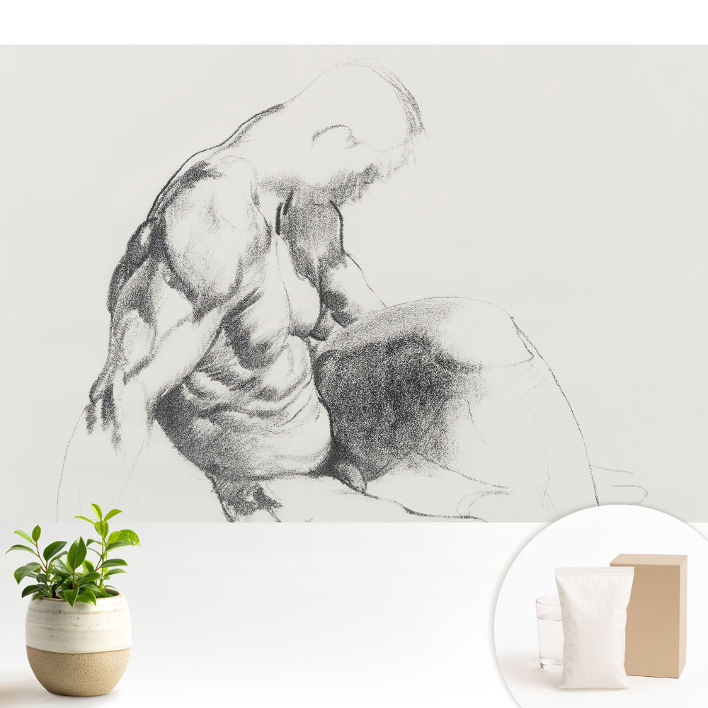 Tapéta Elegáns klasszikus vázlat egy izmos férfiról