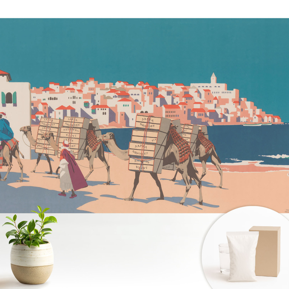 Modern tapéta Tevek tengerkaravánja illusztráció.