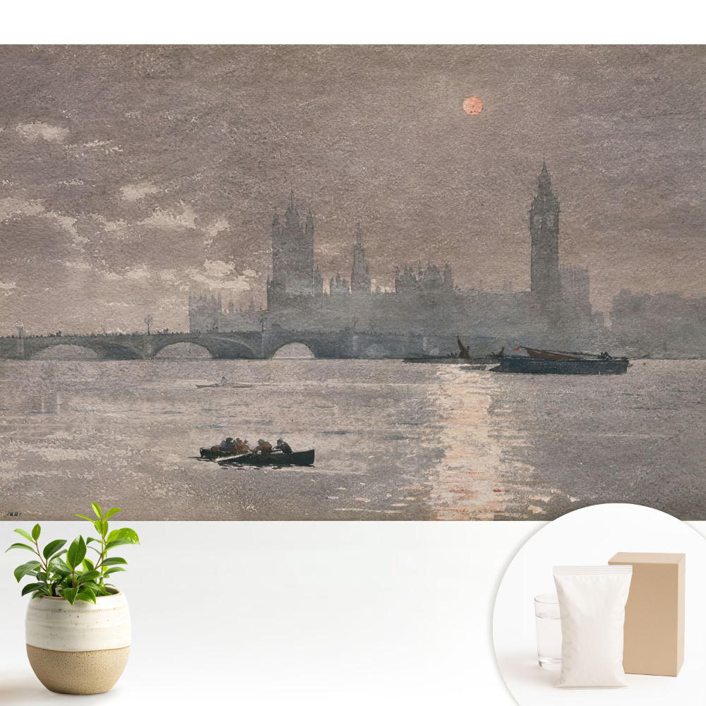 Modern tapéta Városi alkonyati folyó színes tükröződései