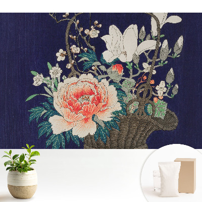 Modern tapéta Klasszikus virágkompozíció fonott kosárban