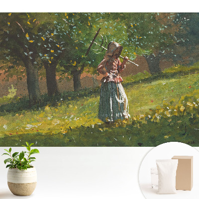 Modern tapéta Egy hölgy sétánya a parkban