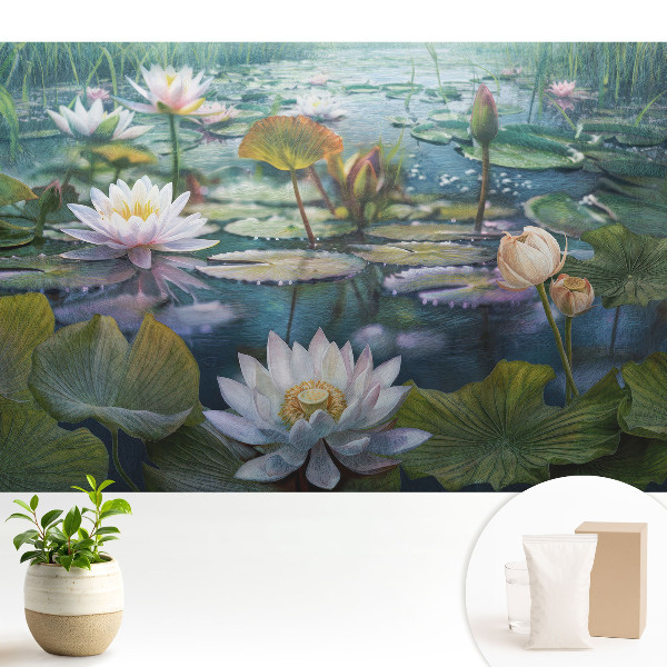 Dekor tapéta Vízi virágok tükörképei