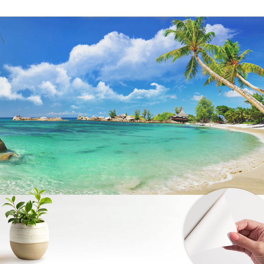 Tapéta Egzotikus tengerparti pálmafák zöldje