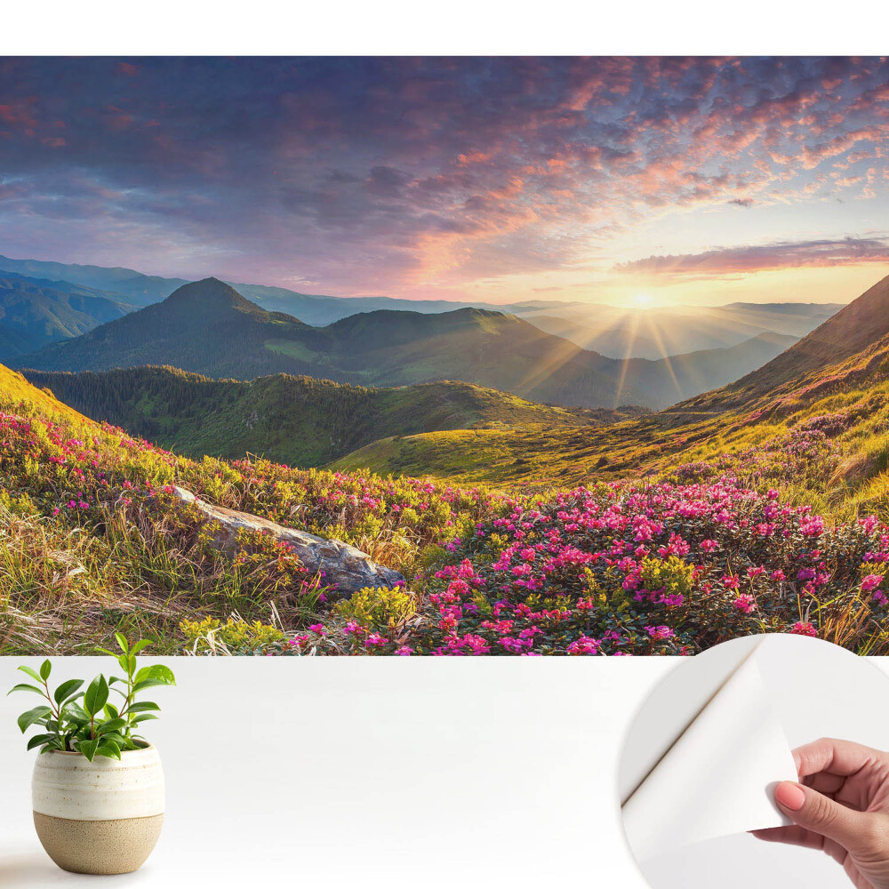 Öntapadós tapéta falra Hegyi táj a napsütésben