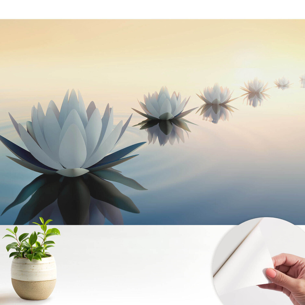 Öntapadós tapéta falra Lótuszvirágok a vízen