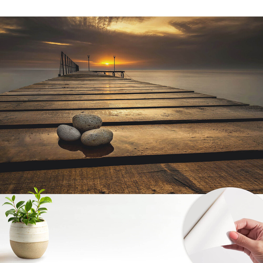Öntapadós tapéta Naplemente Híd Harmonikus Béke