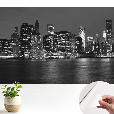 Dekor tapéta Panoráma a városra éjszaka, tükörképével a vízben