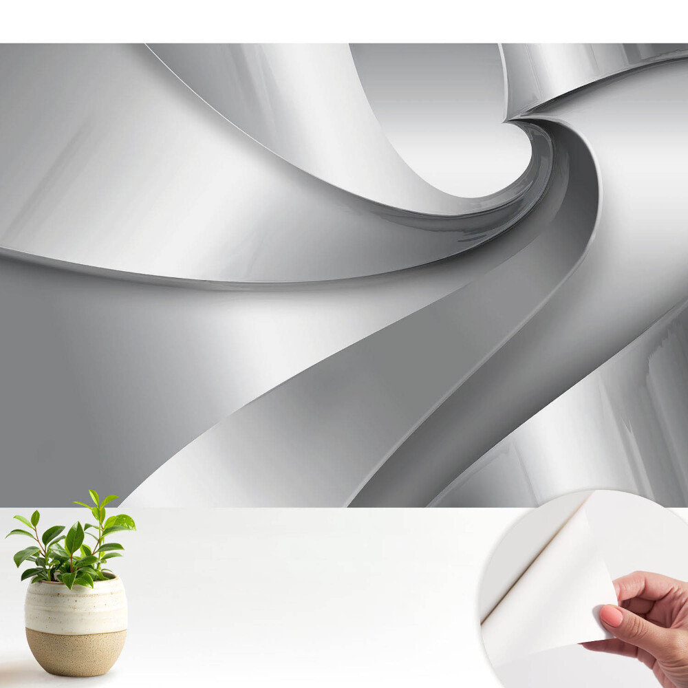Öntapadó tapéta Modern, dinamikus spirálok szürke árnyalatokban