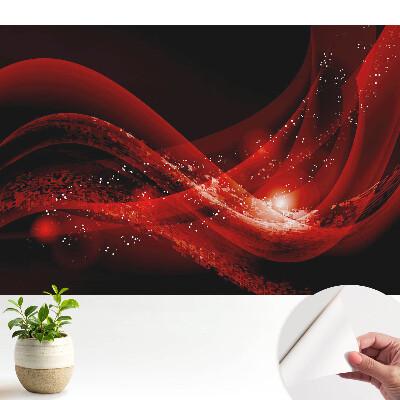 Öntapadó tapéta Absztrakt vörös hullámok és szikrák