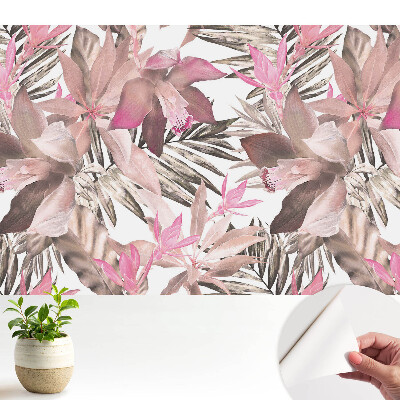 Öntapadós tapéta falra Pasztell egzotikus virágok harmonikus mintázata