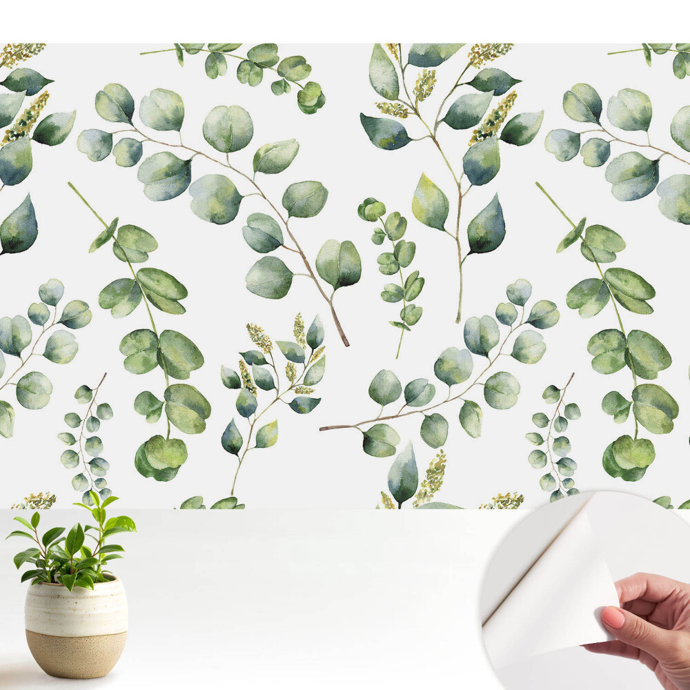 Tapéta Akvarell növényi levelek ismétlődő minta