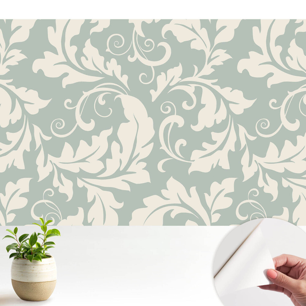 Modern tapéta Stílusos levelek világos háttér előtt