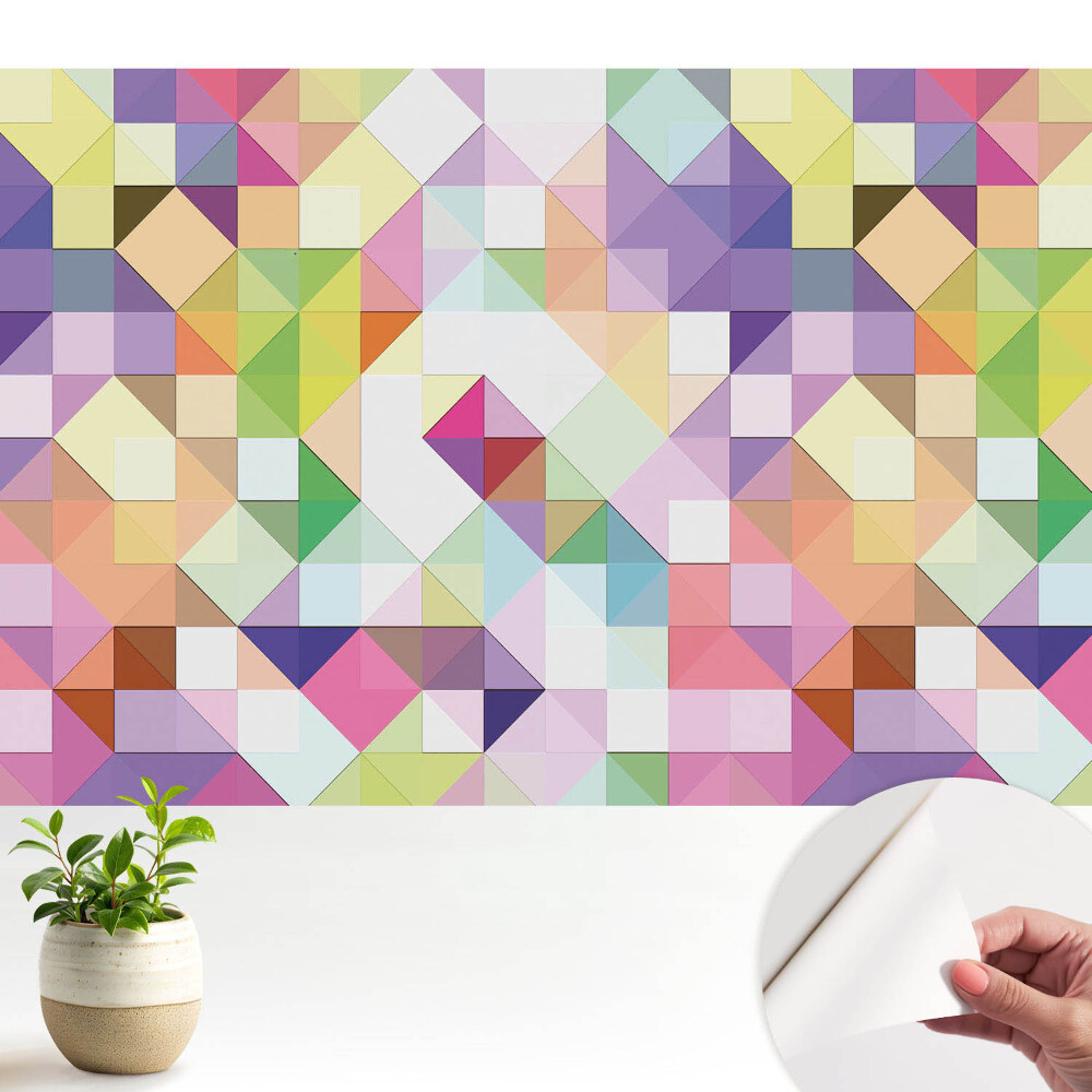 Tapéta Geometrikus mozaik élénk színekben