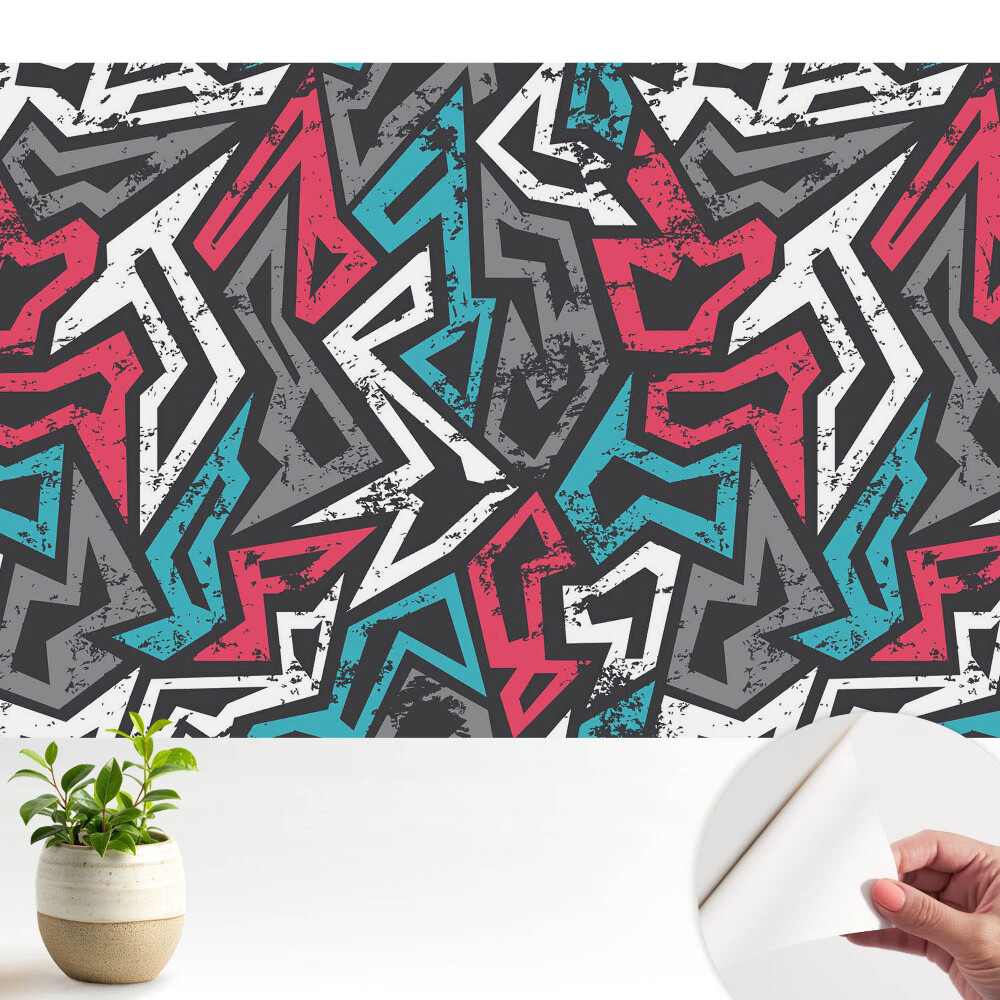 Öntapadós tapéta falra Friss energiájú geometrikus graffiti