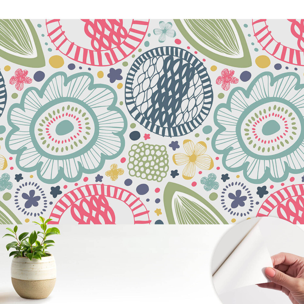 Modern tapéta Kortárs virág- és geometrikus minták