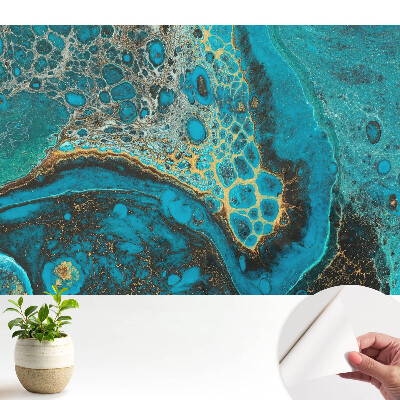 Öntapadós tapéta Türkiz organikus minták