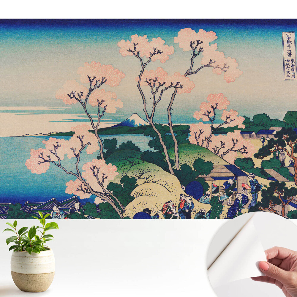 Modern tapéta japán tájkép tavaszi motívummal