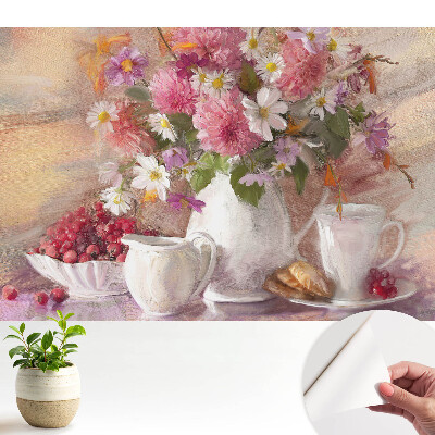 Modern tapéta Egy virágcsokor gondosan elrendezett kiegészítőkkel