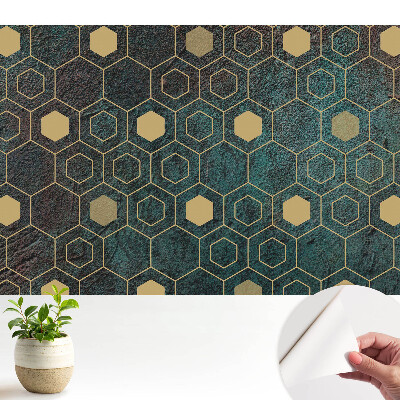 Tapéta Geometriai hatszögek sötét háttér előtt