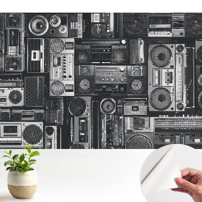 Öntapadós tapéta falra Stílusos retró minta rádiókkal