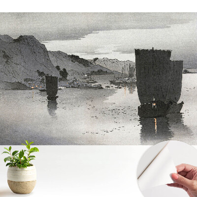 Öntapadós tapéta falra Vitorlák és hegyek alkonyatkor