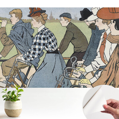 Modern tapéta Szecessziós kerékpáros jelenet