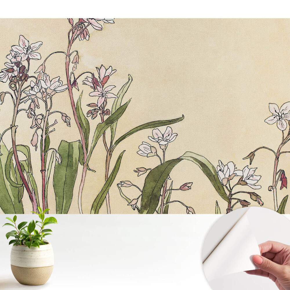 Öntapadós tapéta Finom virágok világos háttér előtt