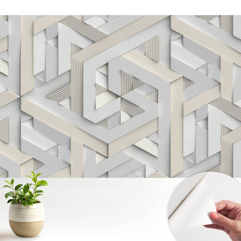 Háromdimenziós geometriai alakzatokkal díszített tapéta