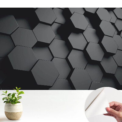 Dekor tapéta Sötét 3D hatszögek eleganciája és modernitása