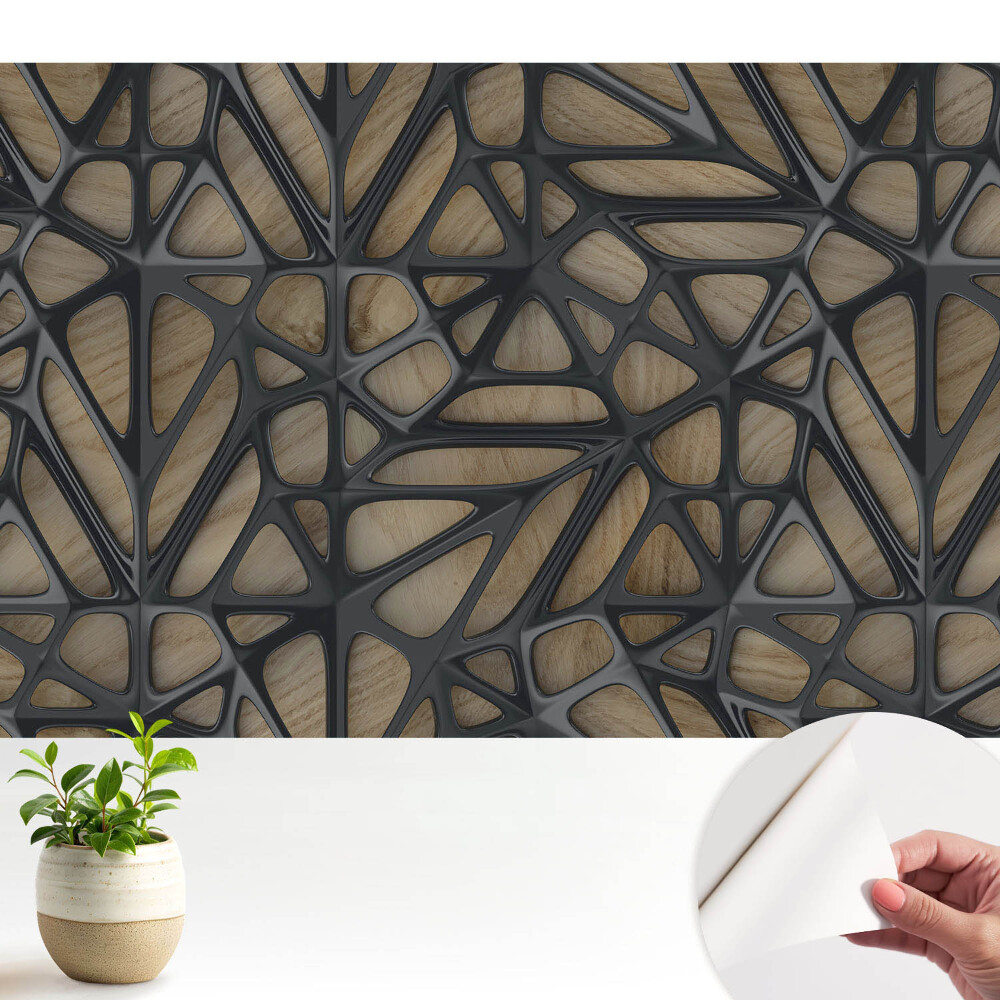 Modern tapéta Áttört fa dekoráció, modern design