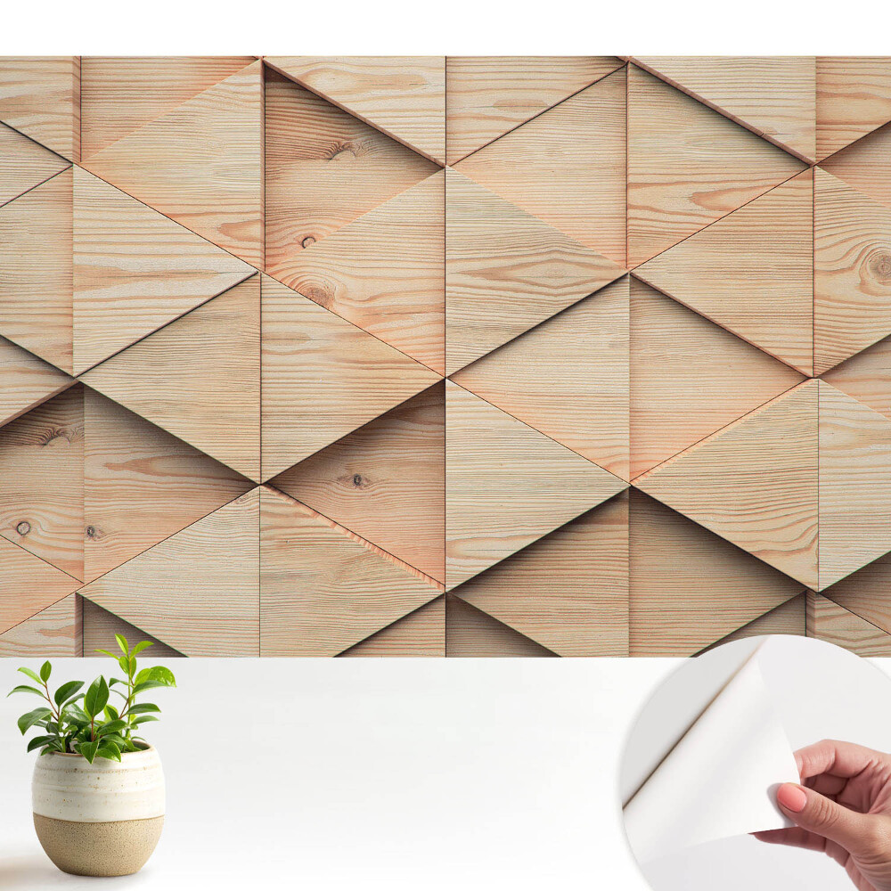 Öntapadó tapéta Fa geometrikus panelek modern stílusban