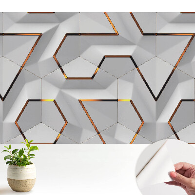 Öntapadós tapéta modern geometrikus térbeli mintával a falra
