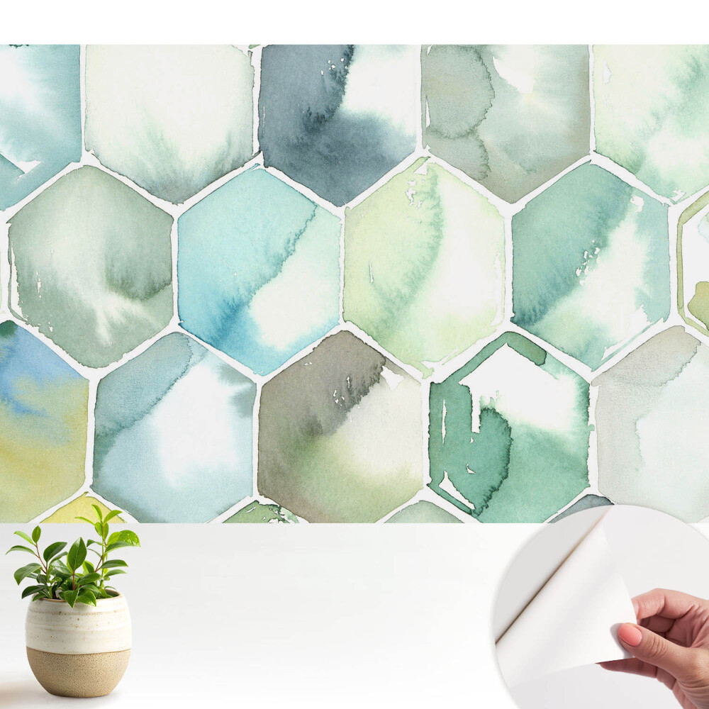 Öntapadó tapéta Hatszögletű akvarell harmónia