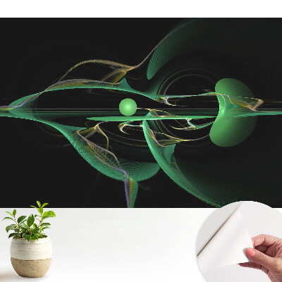 Öntapadós tapéta Absztrakt zöld hullámok és gömb