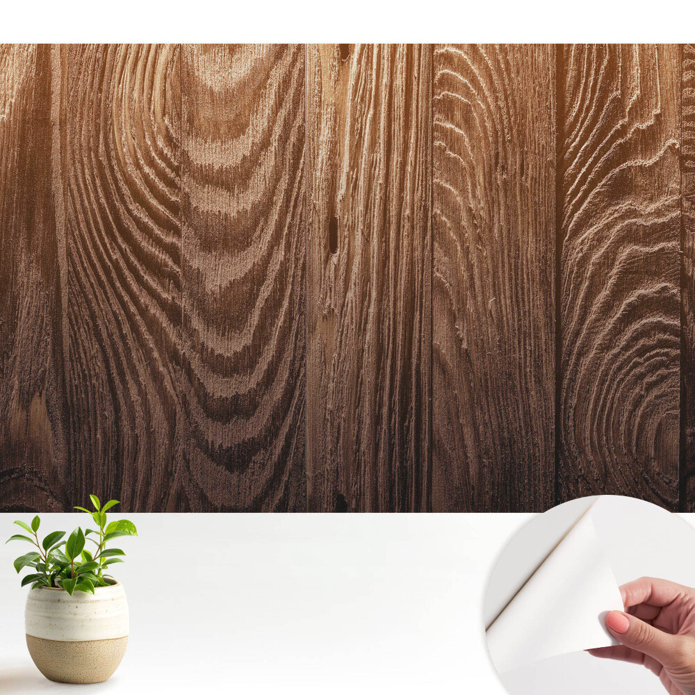 Öntapadós tapéta falra A faerezetes deszkák rusztikus melegsége