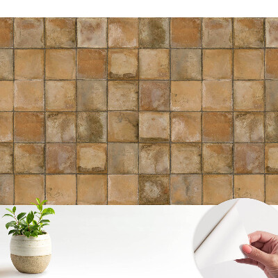 Tapéta Meleg színű, négyzet alakú csempék