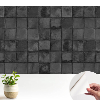 Öntapadó tapéta Szürke téglalap alakú csempe geometrikus mintával