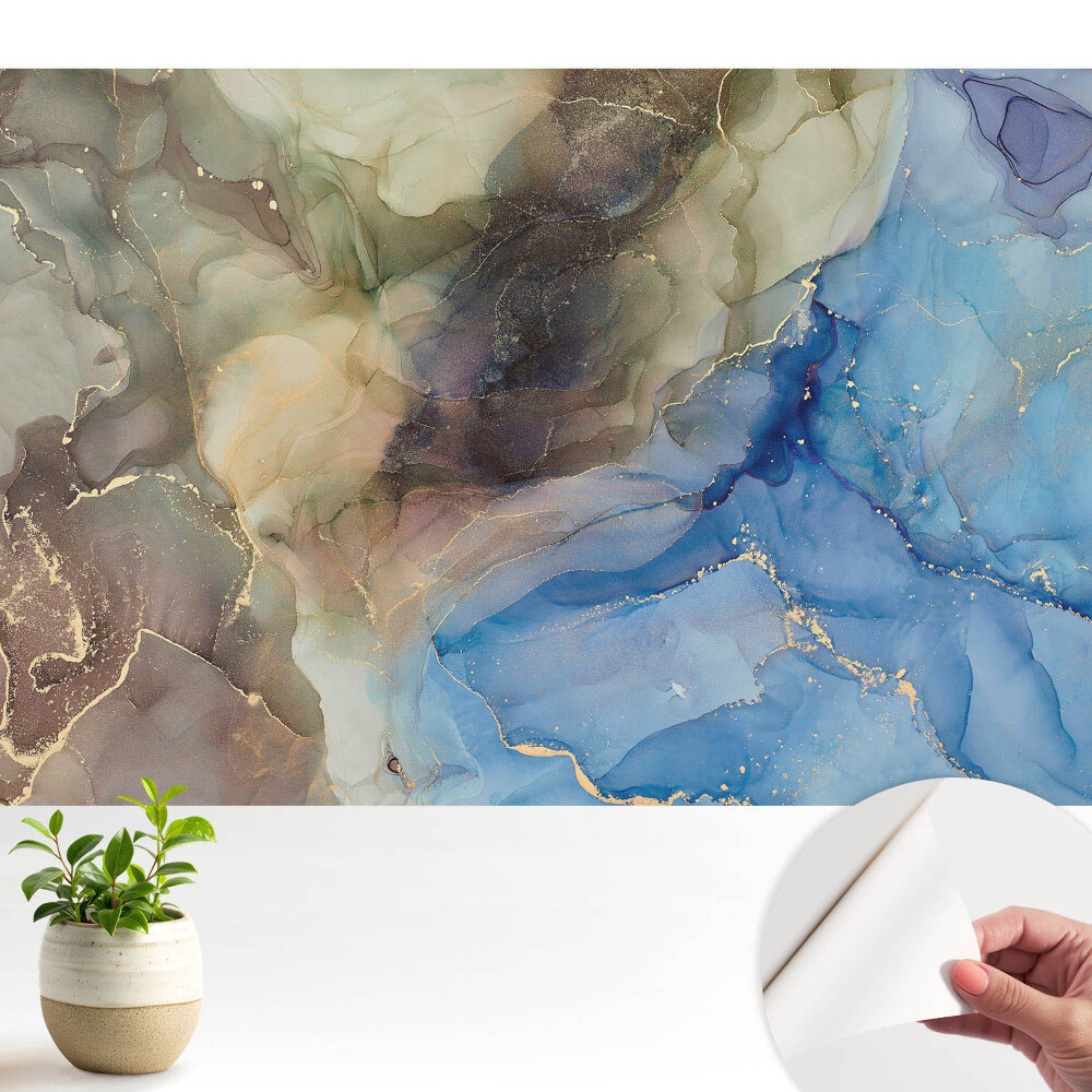 Öntapadós tapéta Kék és zöld formák absztrakt palettája