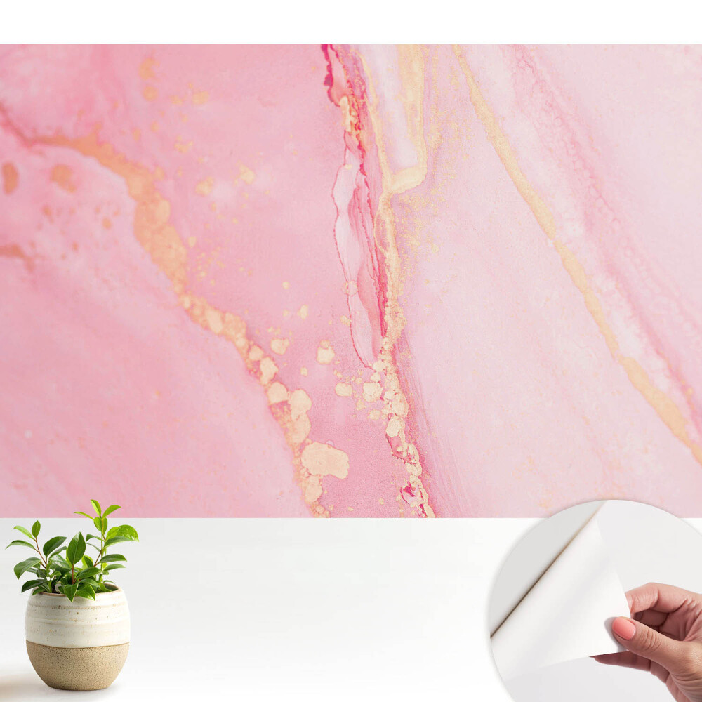 Modern tapéta Finom rózsaszín foltok sárga díszítéssel