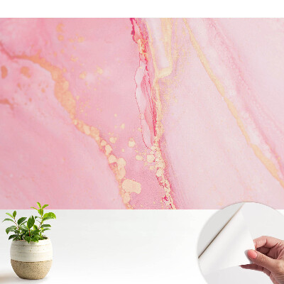 Modern tapéta Finom rózsaszín foltok sárga díszítéssel